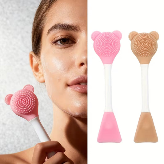 Set of 2 soft facial brushes – double-sided brushes for masks, cleansing and makeup