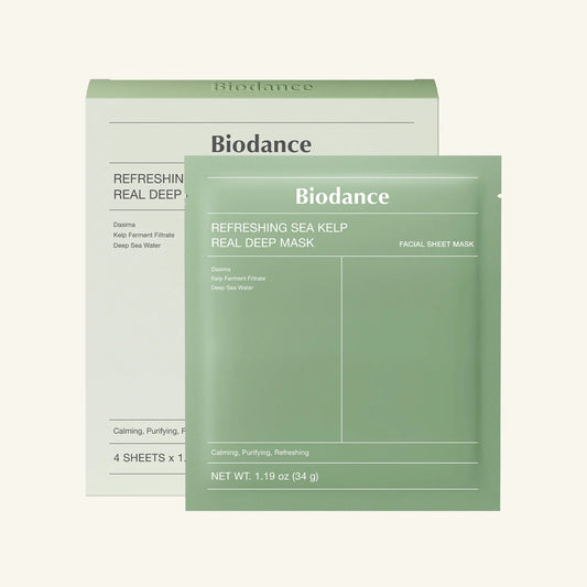Biodance Refreshing Sea Kelp Real Deep Mask 4 pcs. × 34 g – Korean refreshing deep hydrating mask with sea kelp