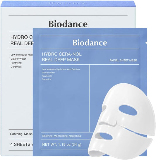 Biodance Hydro Cera-Nol Real Deep Mask 4 pcs. × 34 g – Korean deep moisturizing mask with ceramides