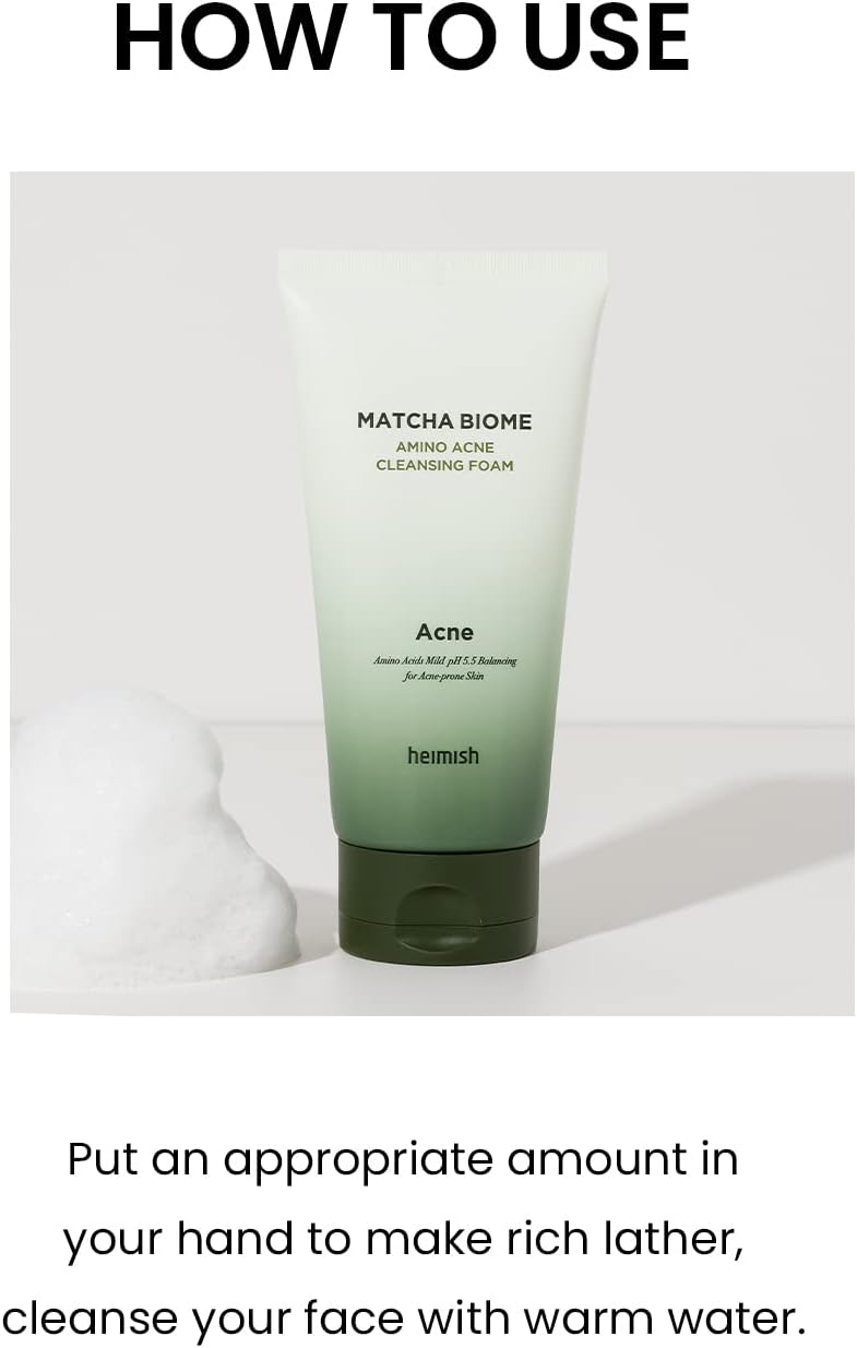 Heimish Matcha Biome Amino Acne Cleansing Foam 150 ml – anti-acne cleansing foam with matcha and amino acids