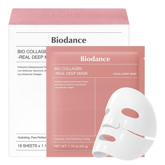 Biodance Bio Collagen Real Deep Mask 4pcs × 34 g – Korean deep nourishing collagen mask