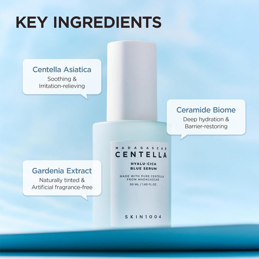 Skin1004 Hydrating & Soothing Madagascar Centella Hyalu-Cica Blue Serum – hydrating and soothing serum