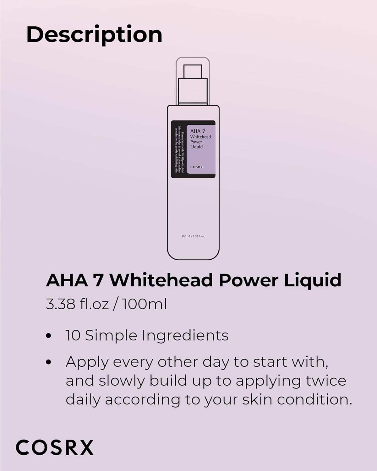 COSRX AHA 7 Whitehead Power Liquid 100 ml – Korean exfoliating toner against whiteheads and clogged pores
