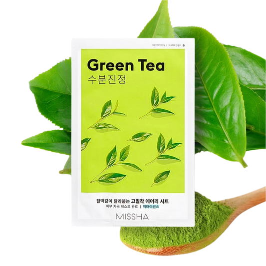 MISSHA Airy Fit Sheet Mask Green Tea – Soothing sheet mask with green tea 19 g