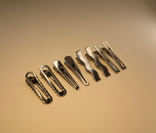 8 pcs. silver hair clips – metal Y2K star clips for women