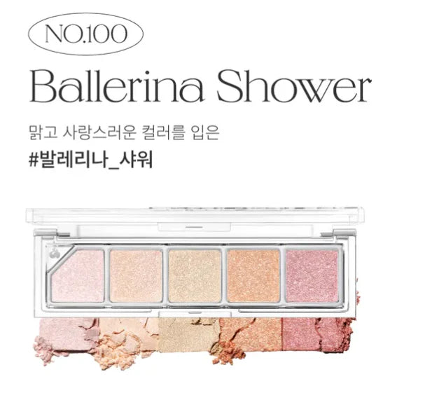 Unleashia Mood Shower Face Palette No.100 Ballerina Shower – Korean face palette with blush and highlighter
