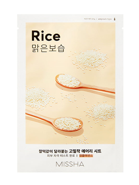 MISSHA Airy Fit Sheet Mask Rice – Brightening and smoothing sheet mask with rice extract 19 g