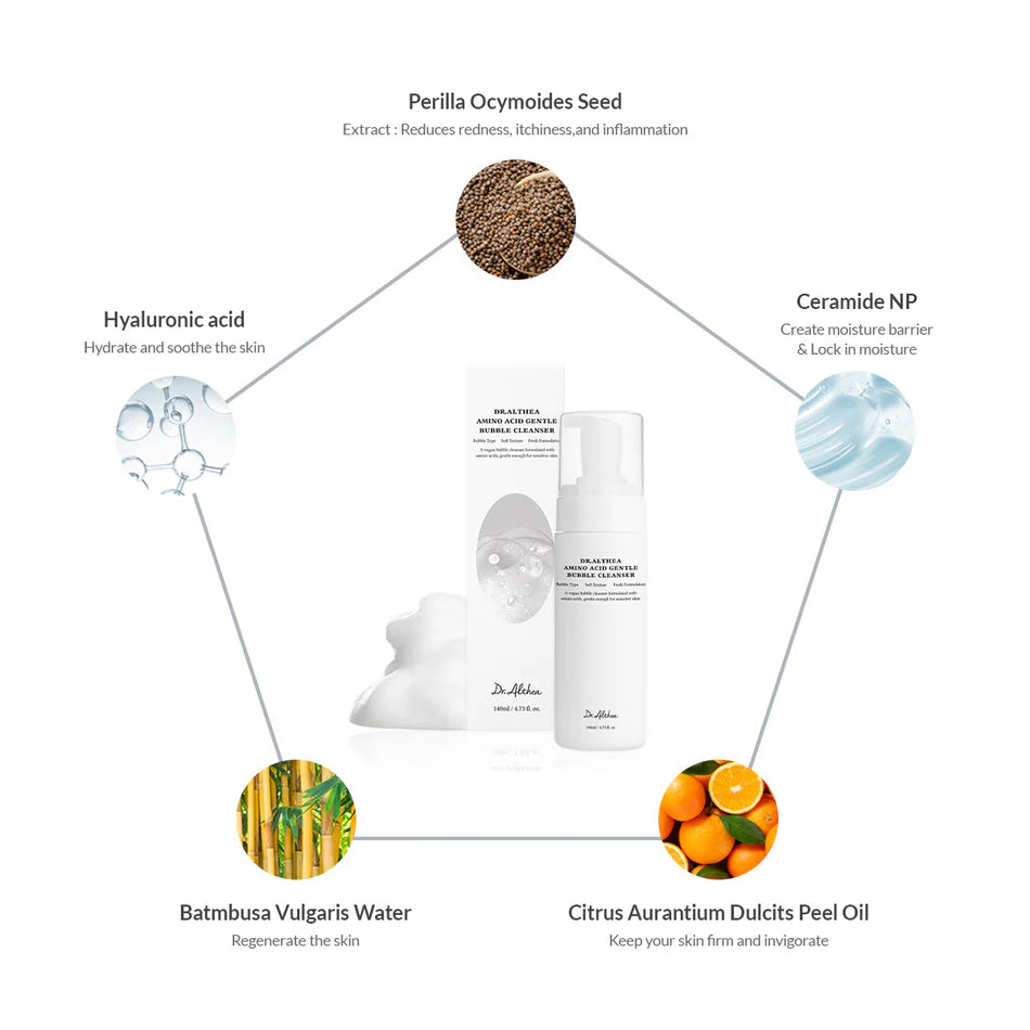 Dr. Althea Amino Acid Gentle Bubble Cleanser 140 ml – gentle cleansing mousse with amino acids