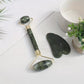 Jade Facial Roller with Gua Sha – Massage Kit for Lifting and Lymphatic Drainage