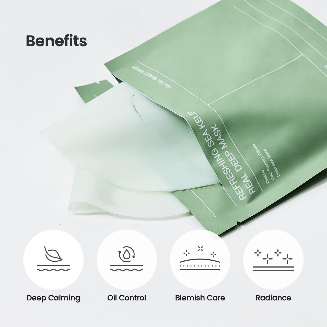 Biodance Refreshing Sea Kelp Real Deep Mask 4 pcs. × 34 g – Korean refreshing deep hydrating mask with sea kelp