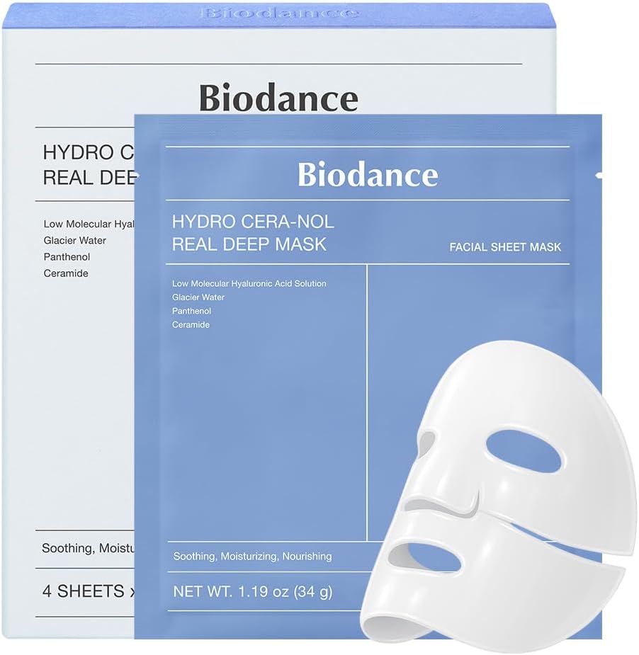 Biodance Hydro Cera-Nol Real Deep Mask 4 pcs. × 34 g – Korean deep moisturizing mask with ceramides