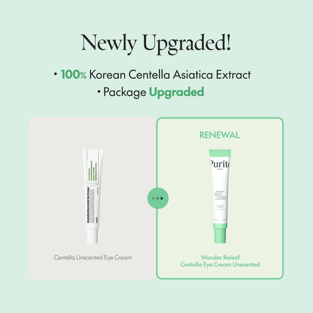 Purito Centella Unscented Eye Cream 30 ml – gentle eye cream with centella for hydration and smoothing.