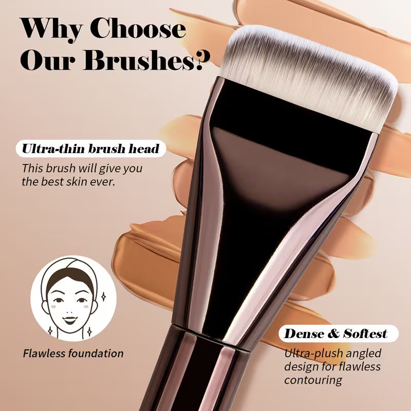 MAANGE makeup brush set – 3 professional foundation and kabuki brushes