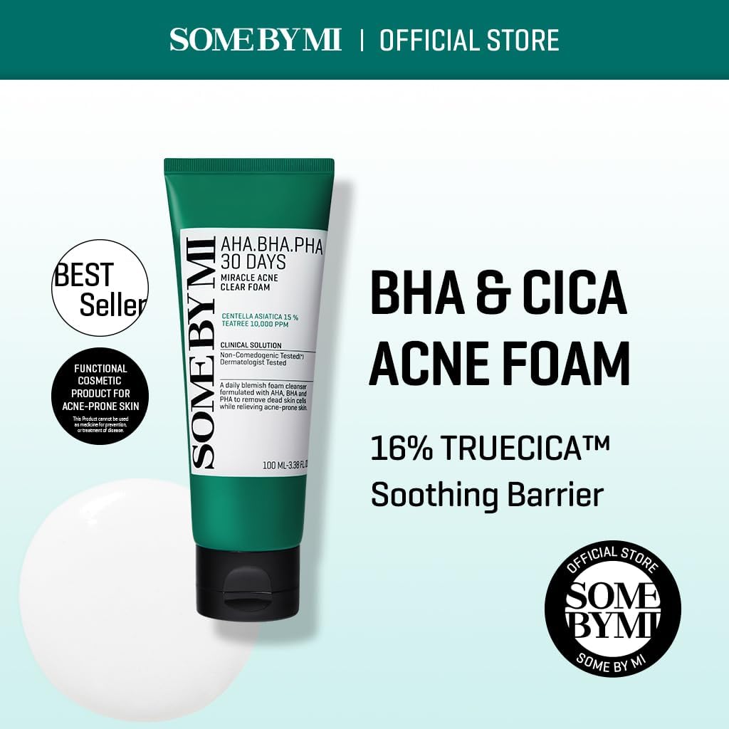 Some By Mi AHA.BHA.PHA Miracle Acne Clear Foam 100 ml - Korean anti-acne cleansing foam with AHA, BHA and PHA.