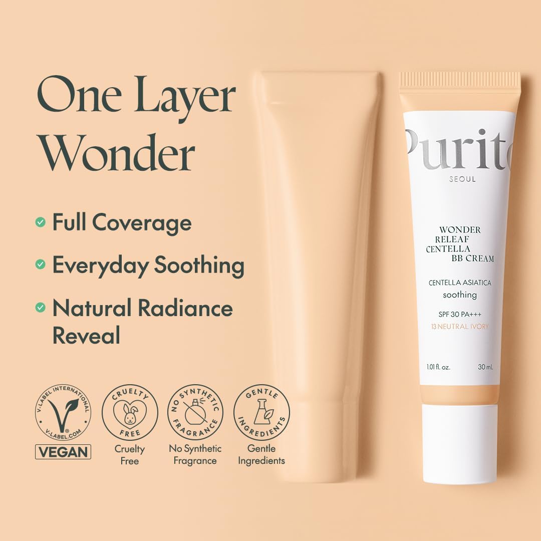 Purito Seoul Wonder Releaf Centella BB Cream #27 Sand Beige SPF30 PA+++ 30 ml – Korean BB cream with centella