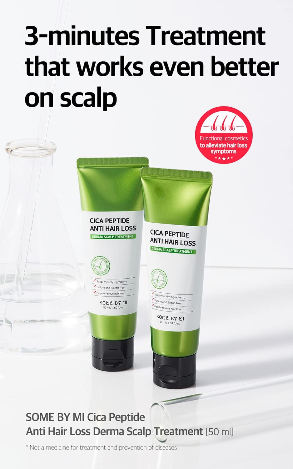 Some By Mi Cica Peptide Anti Hair Loss Derma Scalp Treatment 50 ml – Korean anti-hair loss serum with peptides and CICA