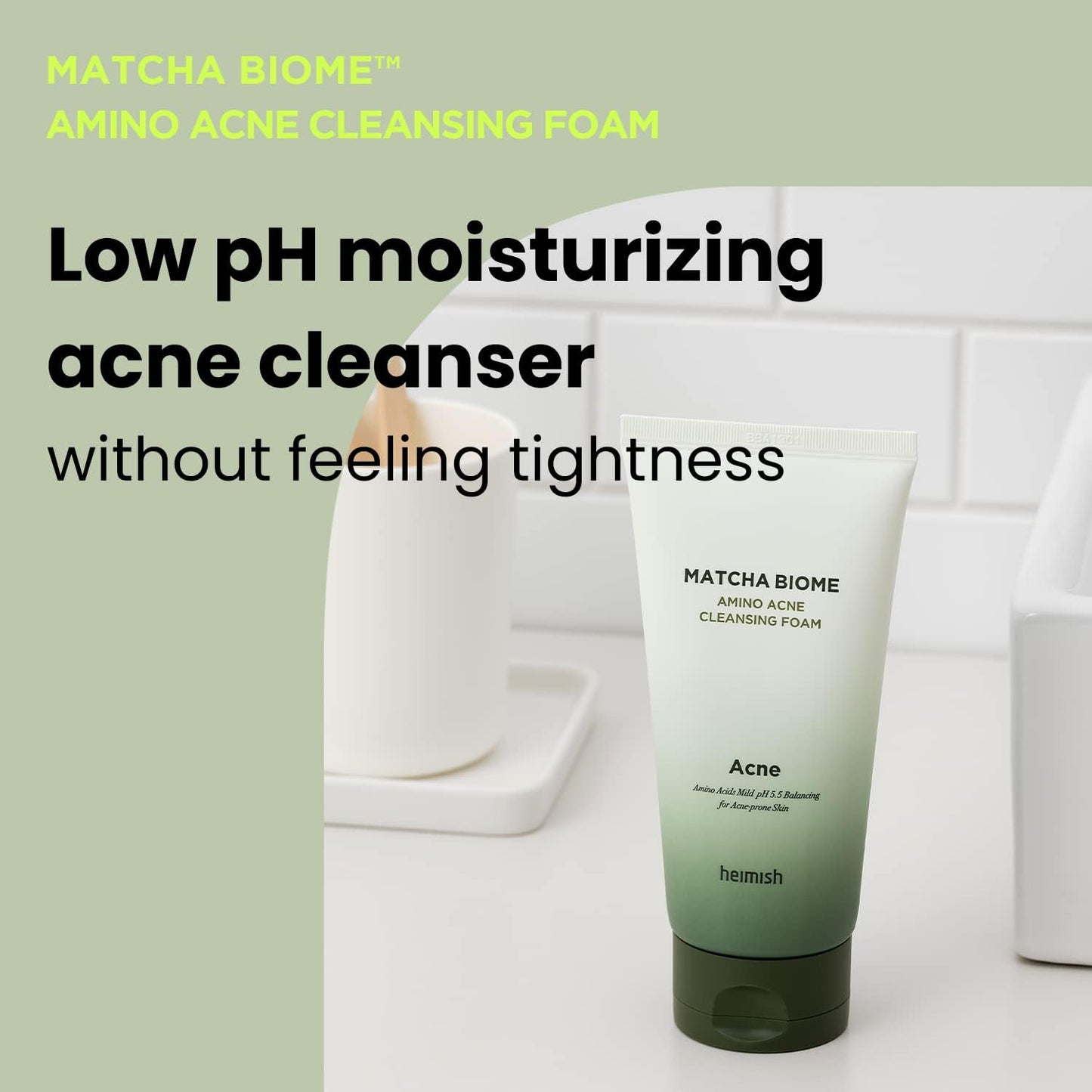 Heimish Matcha Biome Amino Acne Cleansing Foam 150 ml – anti-acne cleansing foam with matcha and amino acids