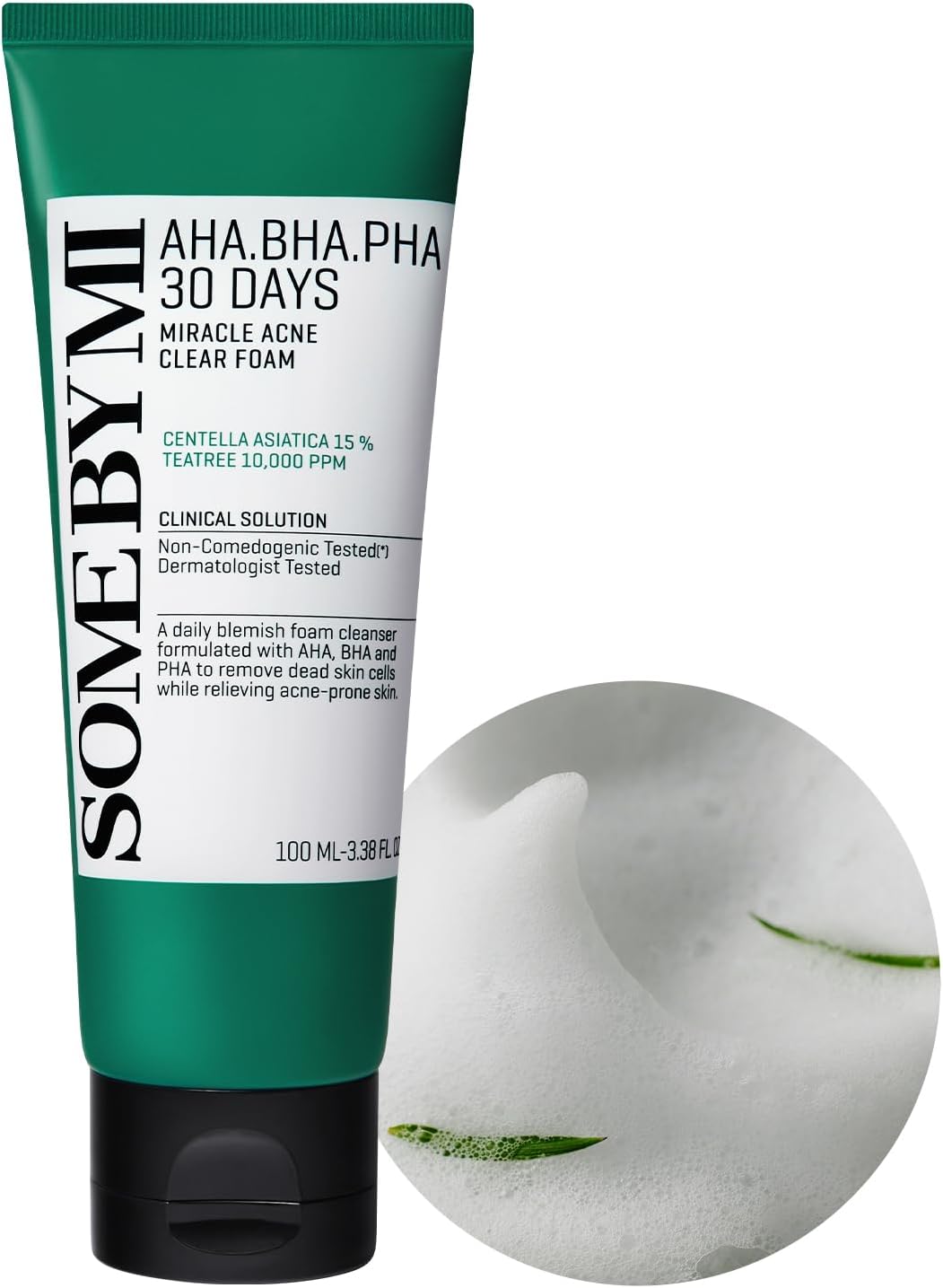 Some By Mi AHA.BHA.PHA Miracle Acne Clear Foam 100 ml - Korean anti-acne cleansing foam with AHA, BHA and PHA.