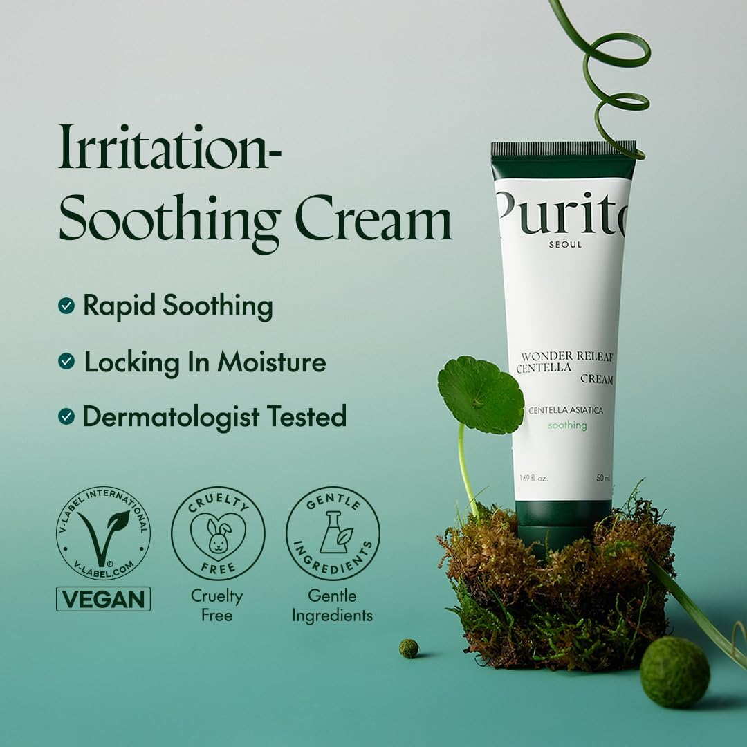 Purito Wonder Releaf Centella Cream 50 ml – soothing Korean cream with centella for sensitive skin