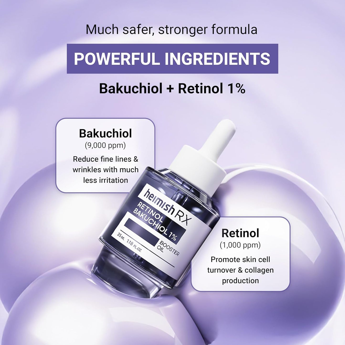 Heimish Rx Retinol Bakuchiol Booster Oil 35ml – Korean anti-aging booster oil with retinol and bakuchiol