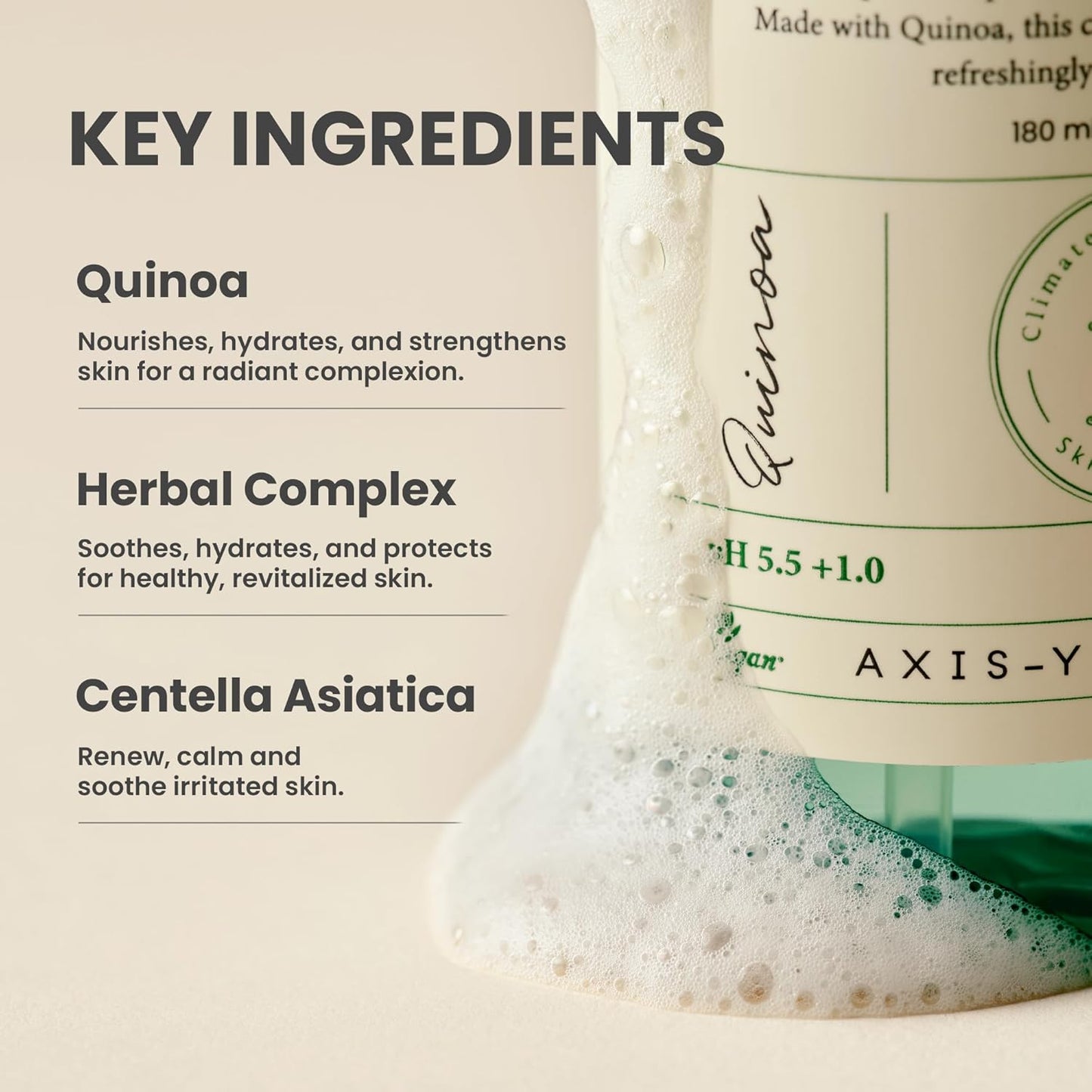 Axis-Y Quinoa One Step Balanced Gel Cleanser 180 ml – balancing cleansing gel with quinoa for daily care