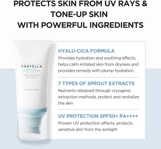 Skin1004 Madagascar Centella Hyalu-Cica Water-Fit Sun Serum SPF50+ PA++++ 15ml – light sun protection serum with centella