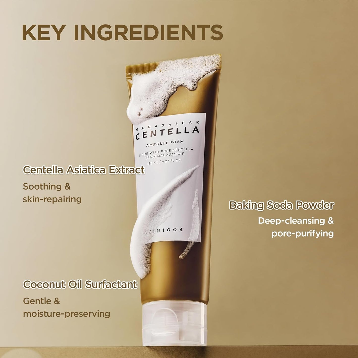 Skin1004 Madagascar Centella Ampoule Foam 125 ml – Korean gentle cleansing foam with centella