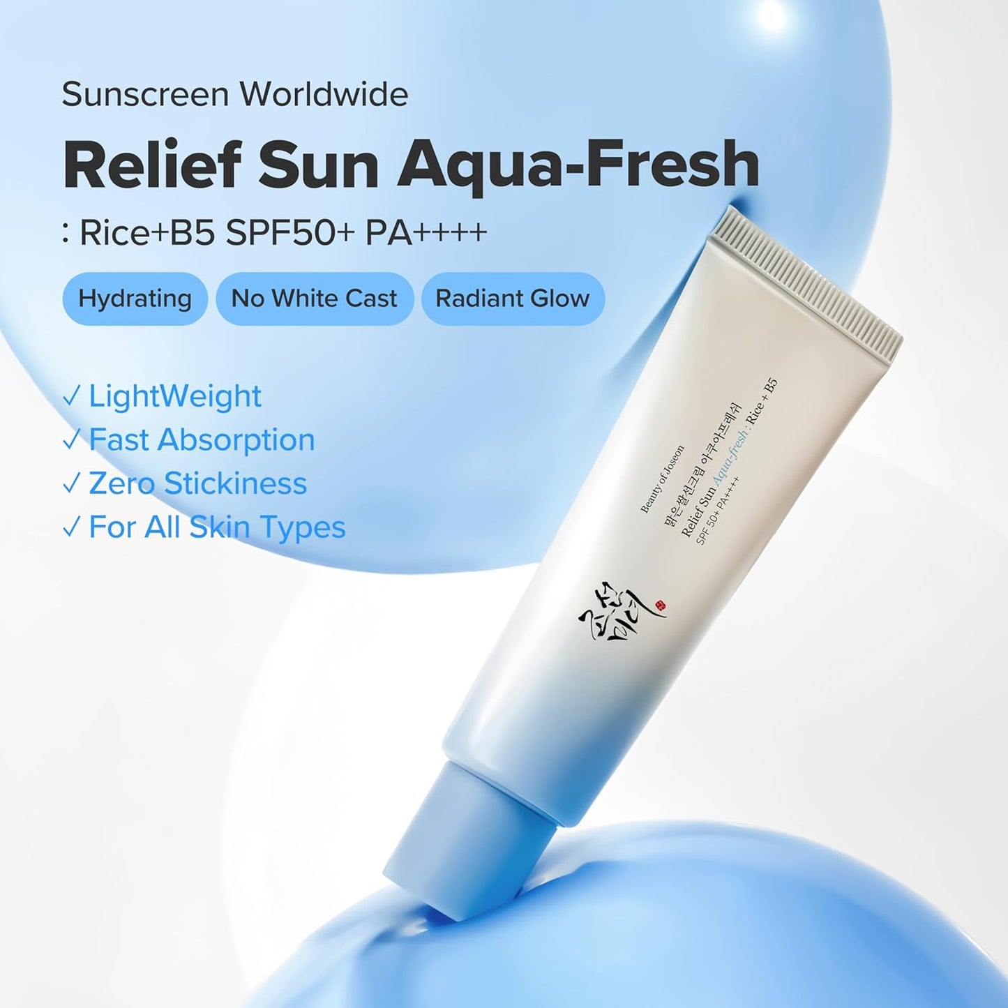 Beauty of Joseon Relief Sun Rice + Probiotics SPF50+ PA++++ 50 ml – Korean sunscreen with rice and probiotics