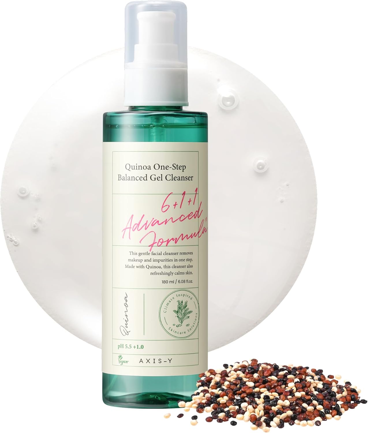 Axis-Y Quinoa One Step Balanced Gel Cleanser 180 ml – balancing cleansing gel with quinoa for daily care