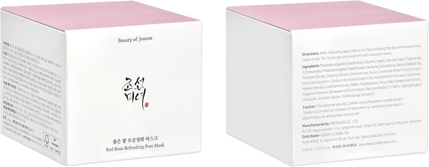 Beauty of Joseon Red Bean Refreshing Pore Mask 140 ml – Korean pore cleansing mask with red bean