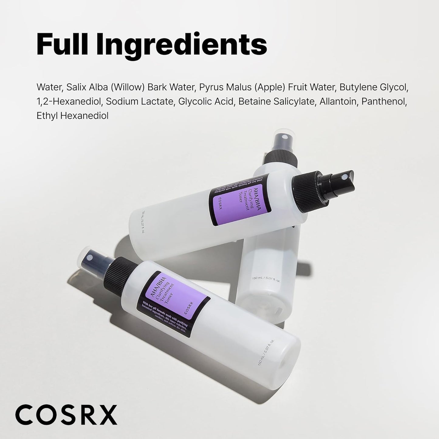 COSRX AHA/BHA Clarifying Treatment Toner 150 ml – Korean exfoliating toner for clearer and smoother skin