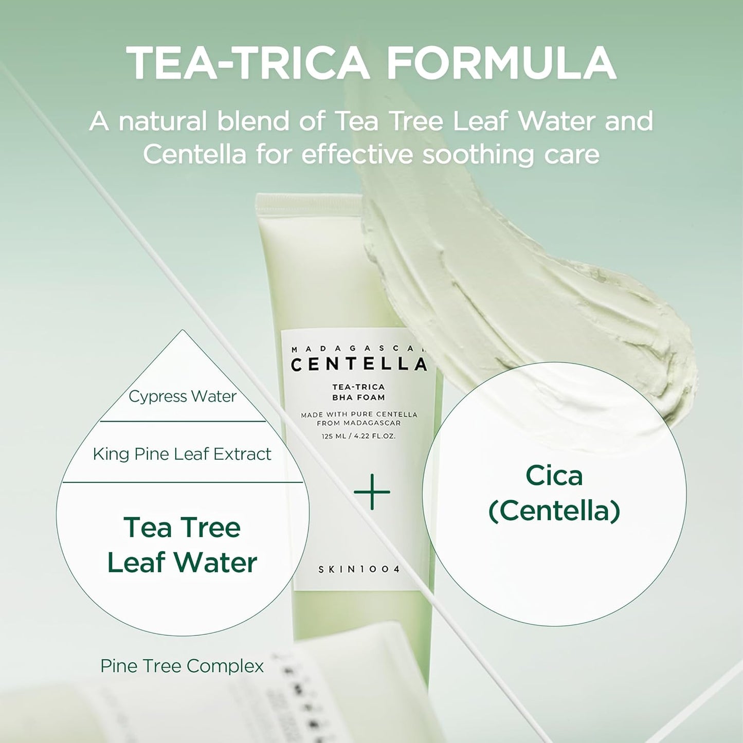 Skin1004 Madagascar Centella Teatrica BHA Foam 125 ml – cleansing foam with tea tree and centella for problematic skin