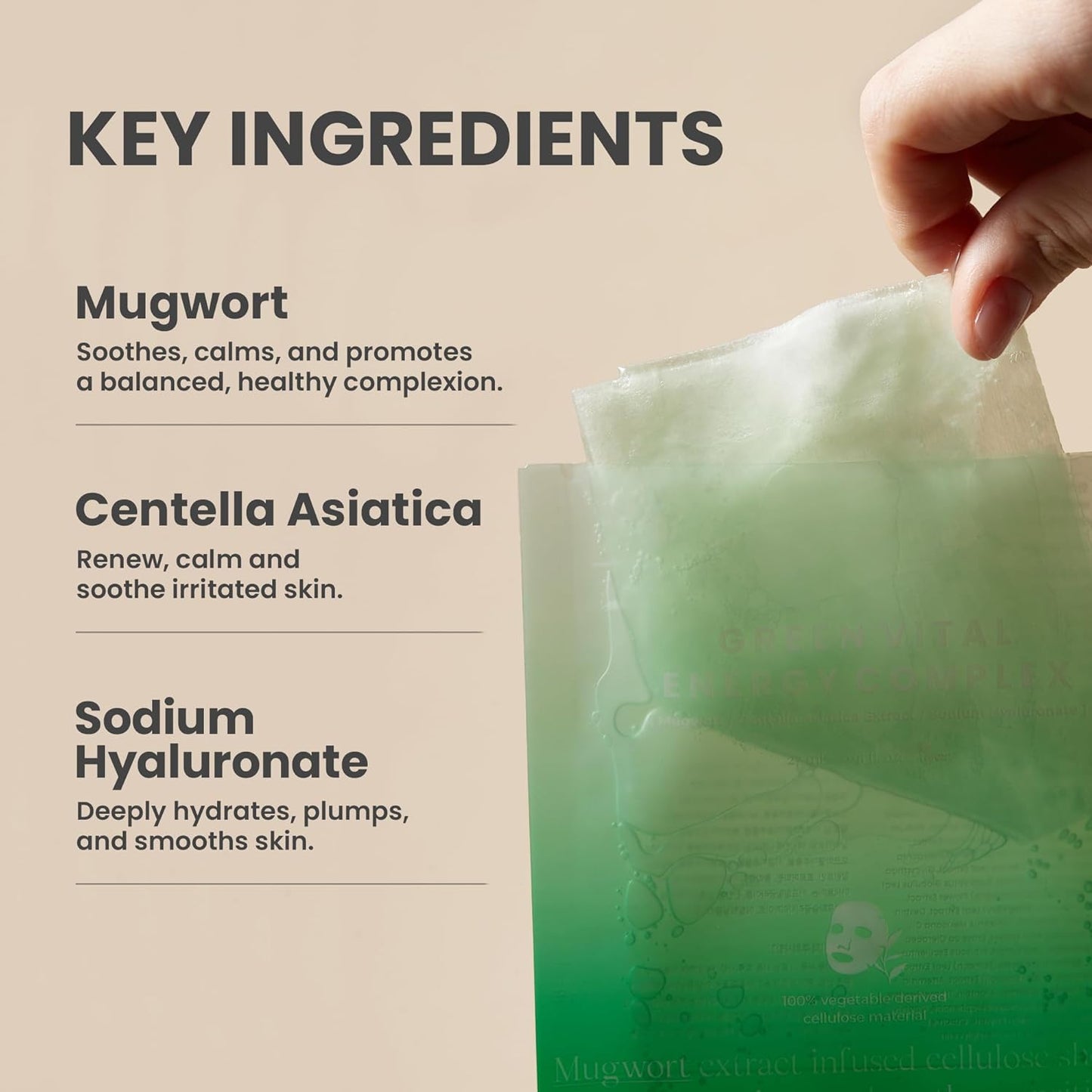 AXIS-Y 61% Mugwort Green Vital Energy Complex Sheet Mask – soothing and hydrating sheet mask