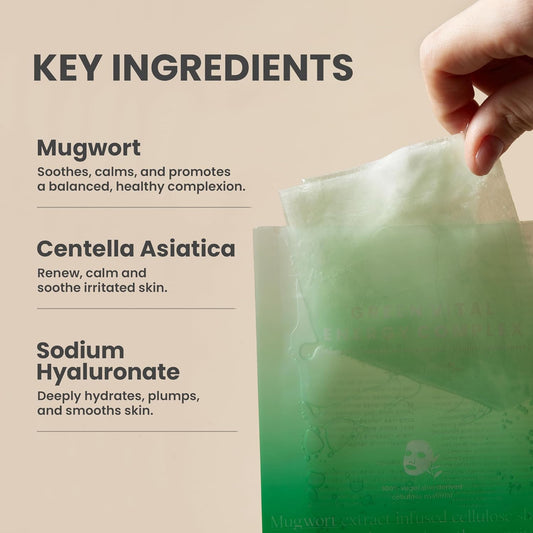 AXIS-Y 61% Mugwort Green Vital Energy Complex Sheet Mask – soothing and hydrating sheet mask