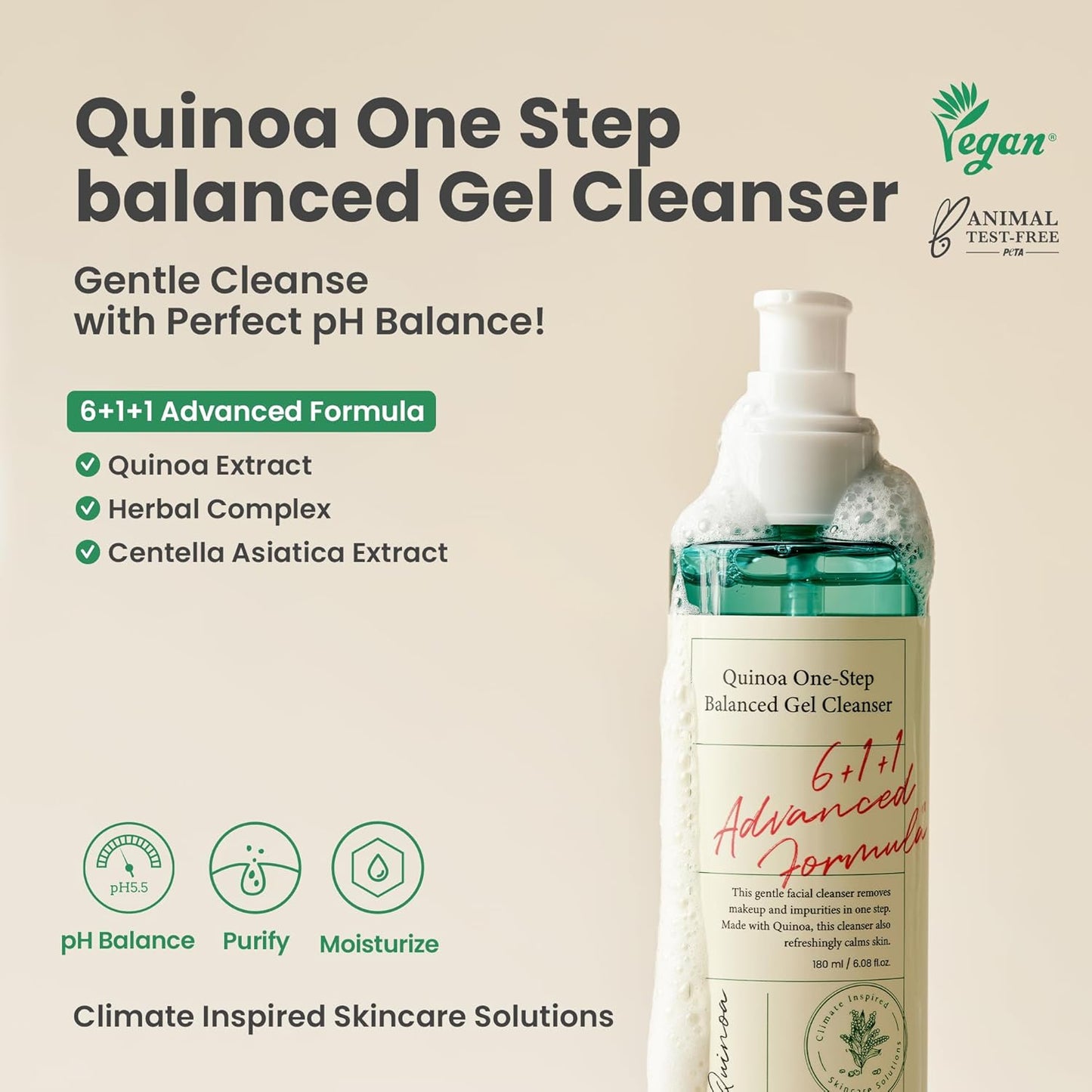Axis-Y Quinoa One Step Balanced Gel Cleanser 180 ml – balancing cleansing gel with quinoa for daily care