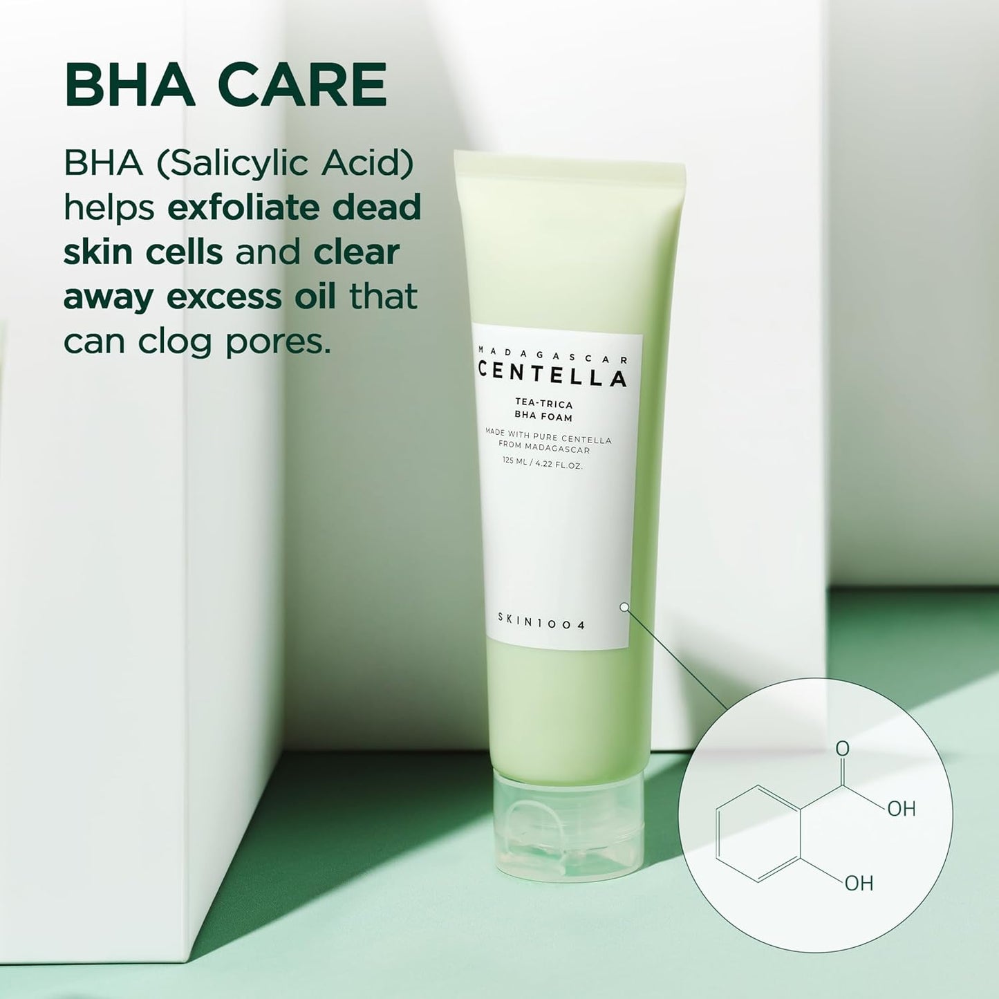 Skin1004 Madagascar Centella Teatrica BHA Foam 125 ml – cleansing foam with tea tree and centella for problematic skin
