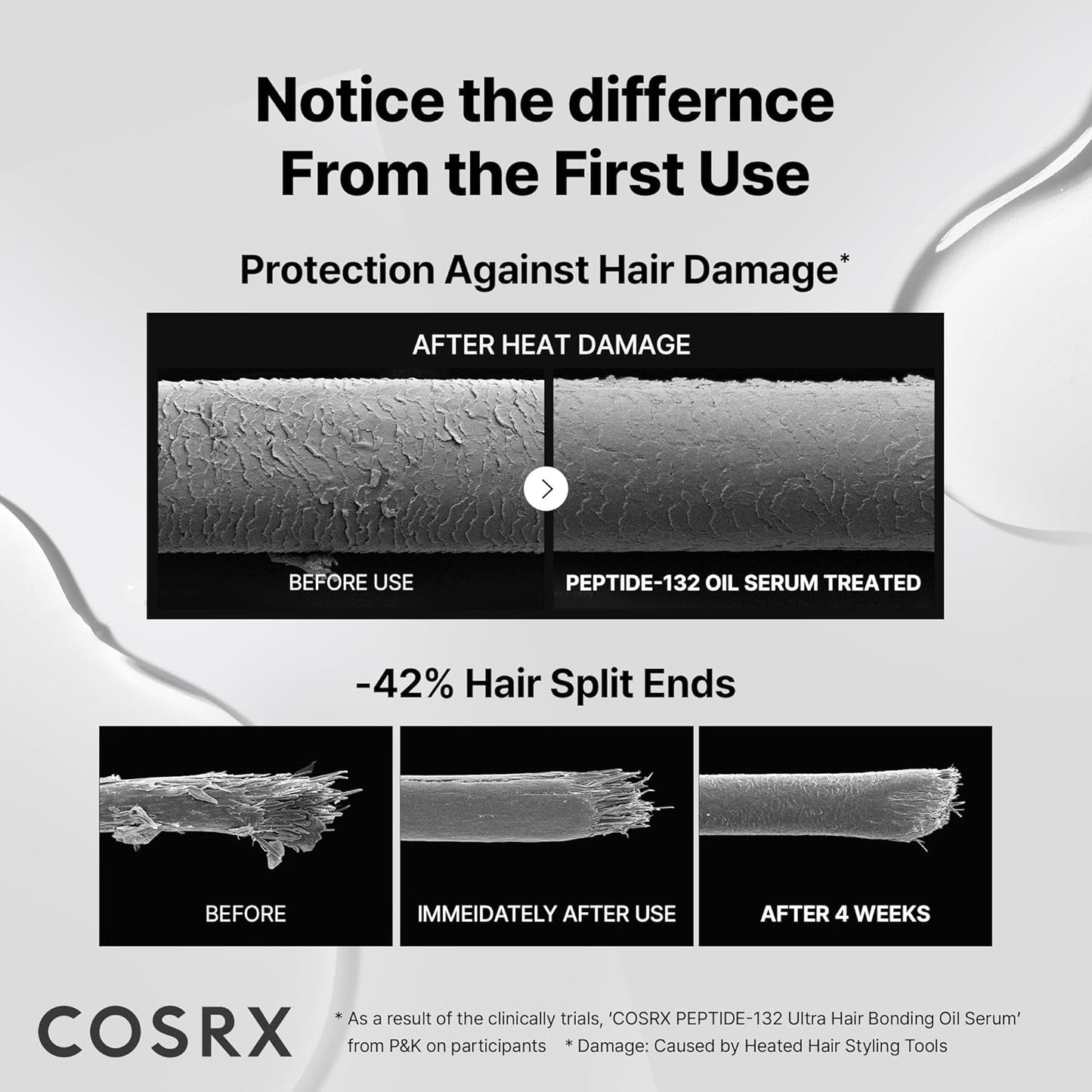 COSRX Peptide-132 Hair Bonding Oil Serum (Travel Size) – Korean hair reparative oil-serum with keratin