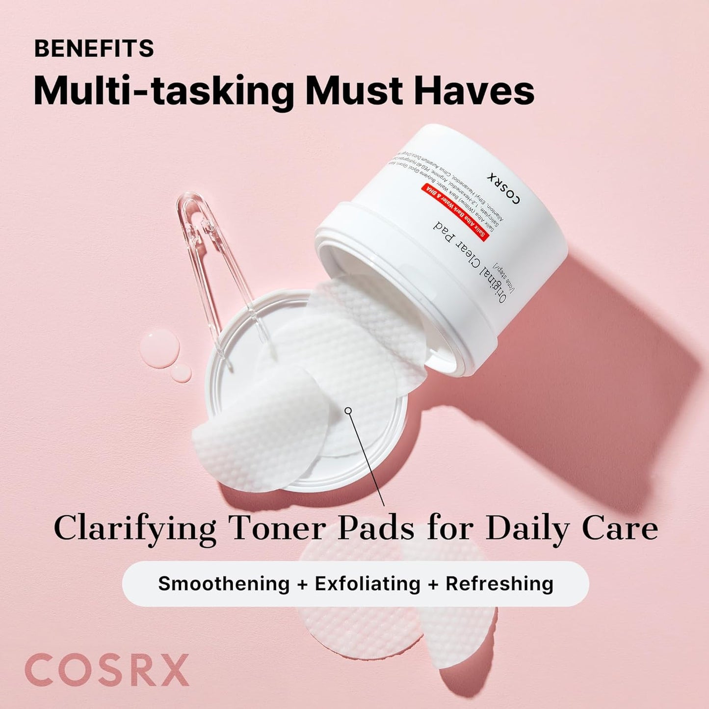 COSRX Original Clear Pad 70 pcs. – exfoliating and cleansing pads for problem skin (AHA/BHA)