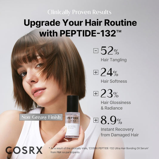COSRX Peptide-132 Hair Bonding Oil Serum (Travel Size) – Korean hair reparative oil-serum with keratin