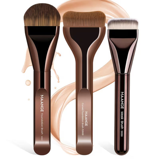 MAANGE makeup brush set – 3 professional foundation and kabuki brushes