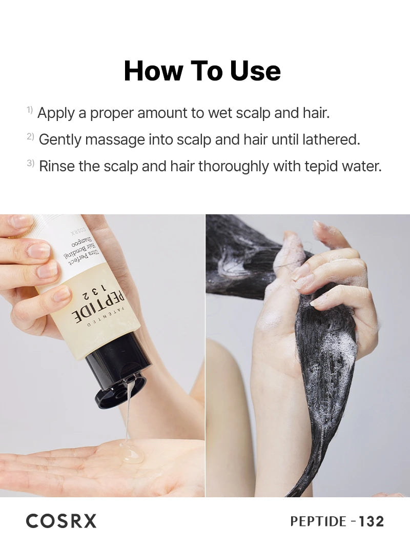 COSRX Peptide-132 Hair Bonding Shampoo – Korean strengthening shampoo for scalp and hair (daily anti-dandruff care)
