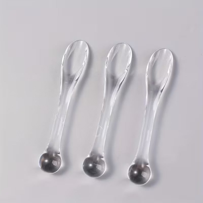 Cosmetic spatula for face cream 3 pieces - acrylic spoon and skin care tools