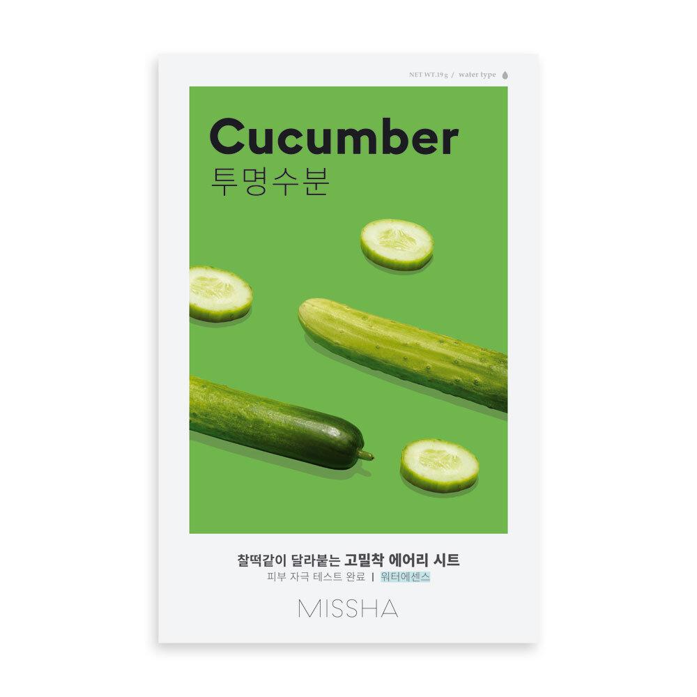 MISSHA Airy Fit Sheet Mask Cucumber – Hydrating and refreshing sheet mask with cucumber extract 19 g 